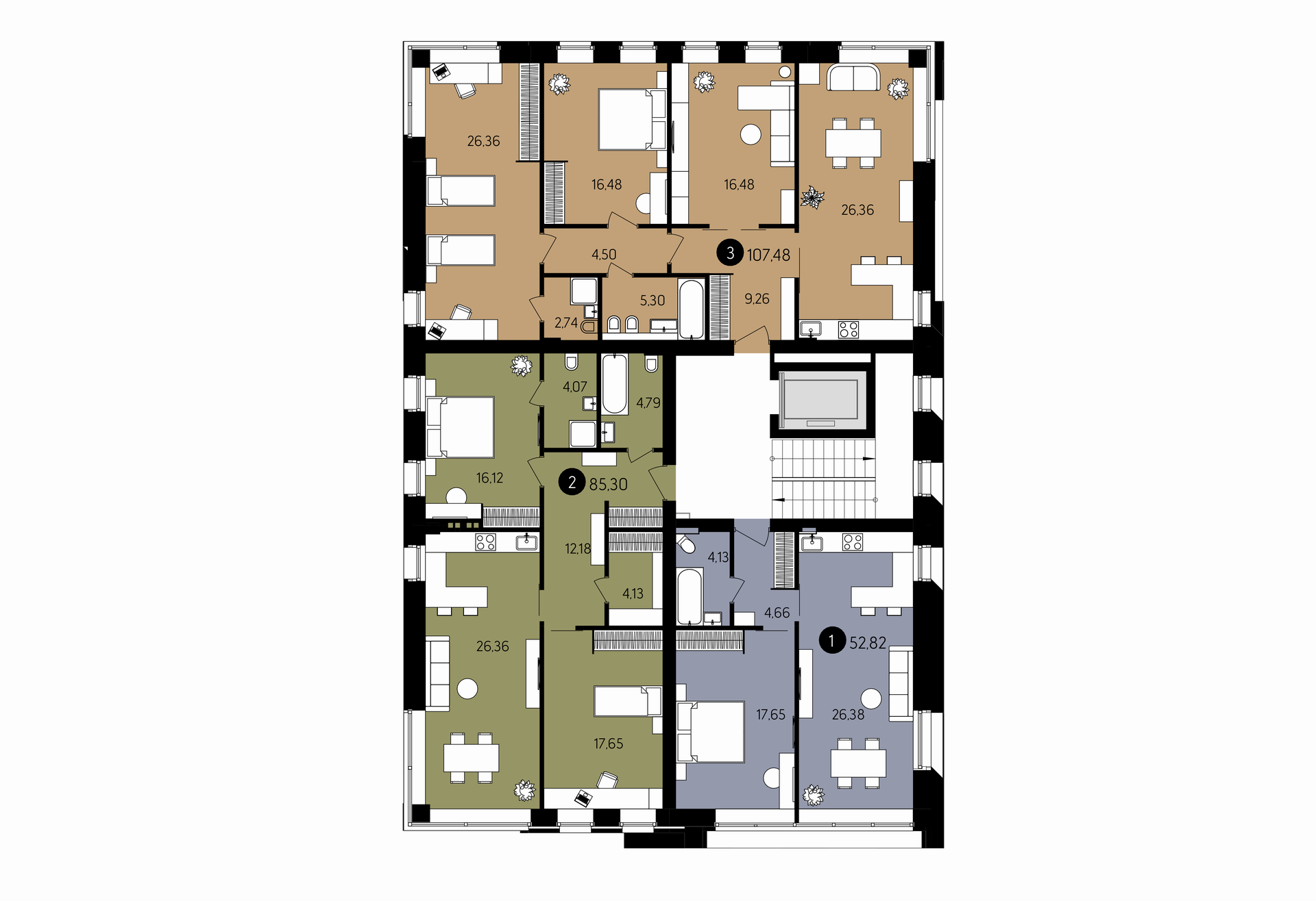 Поэтажный план урбан-вилл Хаус Клаб
